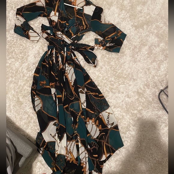 Summer maxi dress with belt - Picture 1 of 1
